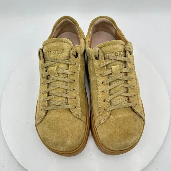 Birkenstock Bend Low Women Size 5 Mustard Suede Gum Sole Lace Up Low Top Shoes - Picture 3 of 11